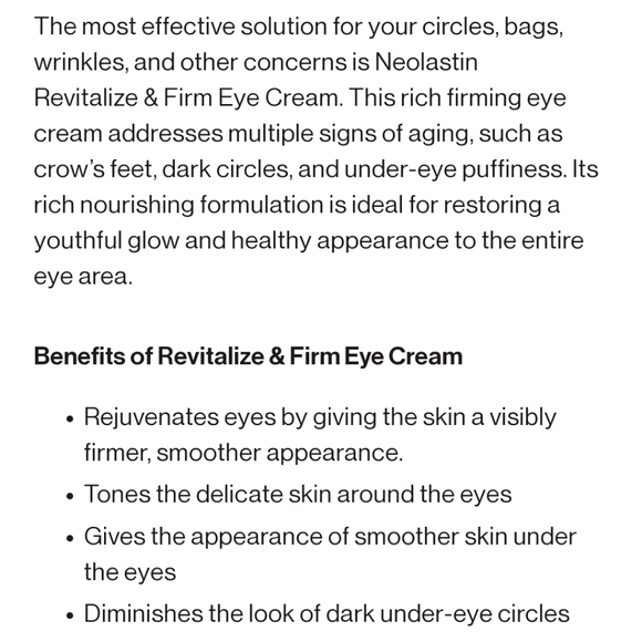 neolastin | Skincare | Neolastin Revitalize And Firm Eye C Ream | Poshmark